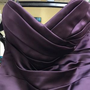 David’s Bridal Plum Satin Gown